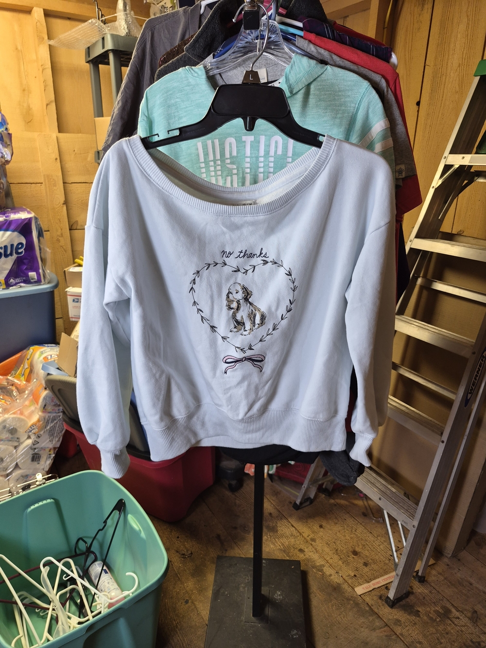 Abercrombie & Fitch Light Blue Girls' Sweatshirt with Puppy Heart Bin 63